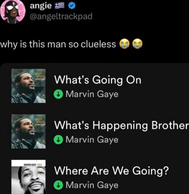 Angie Angeltrackpad Why Is This Man So Clueless What S Going On Marvin