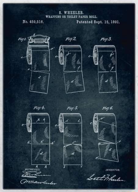 The Original Patent From 1891 For A Toilet Paper Roll Actually Shows