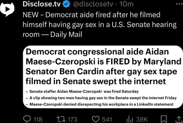 Disclose Tv Disclosetv New Democrat Aide Fired After He Filmed Himself Having Gay Sex In A U