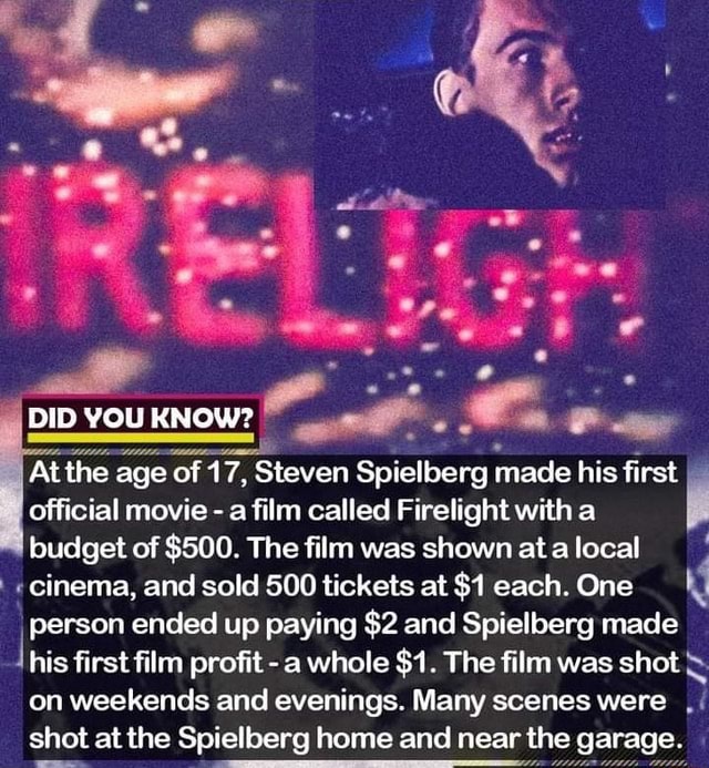 DID YOU KNOW I At The Age Of 17 Steven Spielberg Made His First