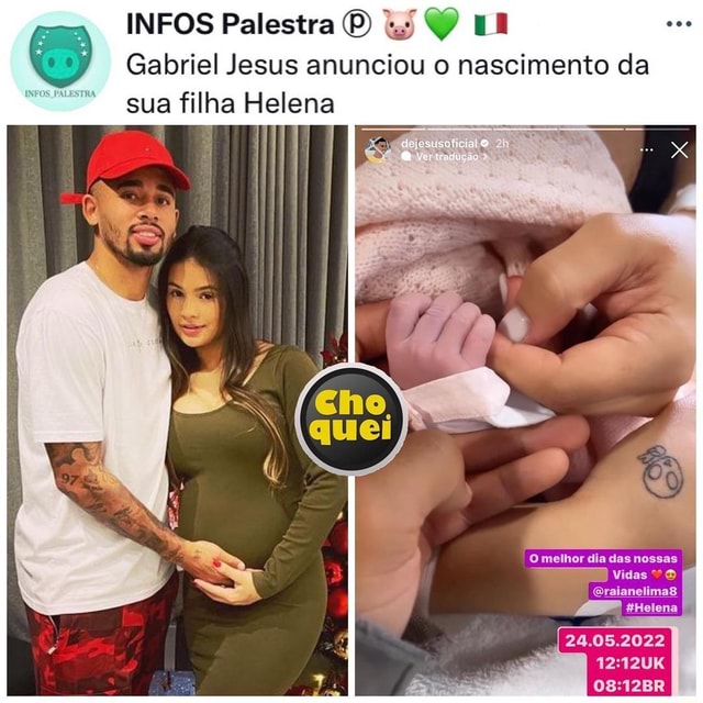 INFOS Palestra ORTA UR Gabriel Jesus Anunciou O Nascimento Da Sua Filha