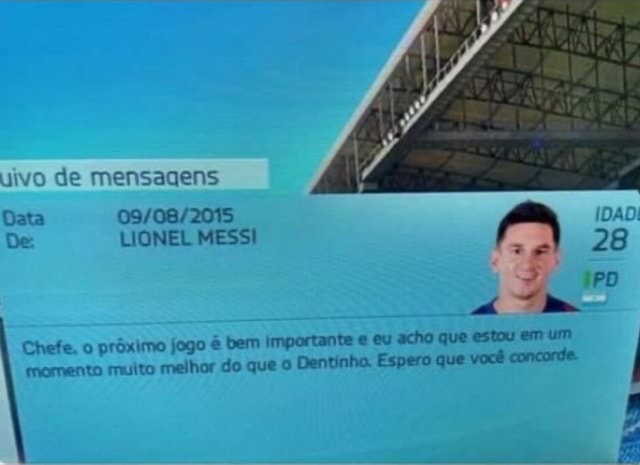 Ivo de mensagens Data De LIONEL MESSI 28 Lo mo jogo é bem importante e