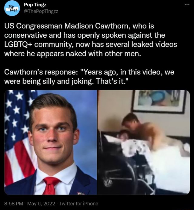 Pop Us Congressman Madison Cawthorn Who Is Conservative And Has Openly Spoken Against The