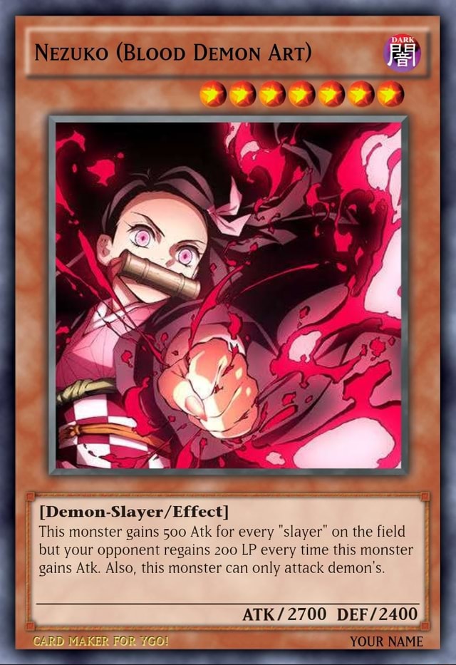 Nezuko Blood Demon Art This Monster Gains Atk For Every Slayer