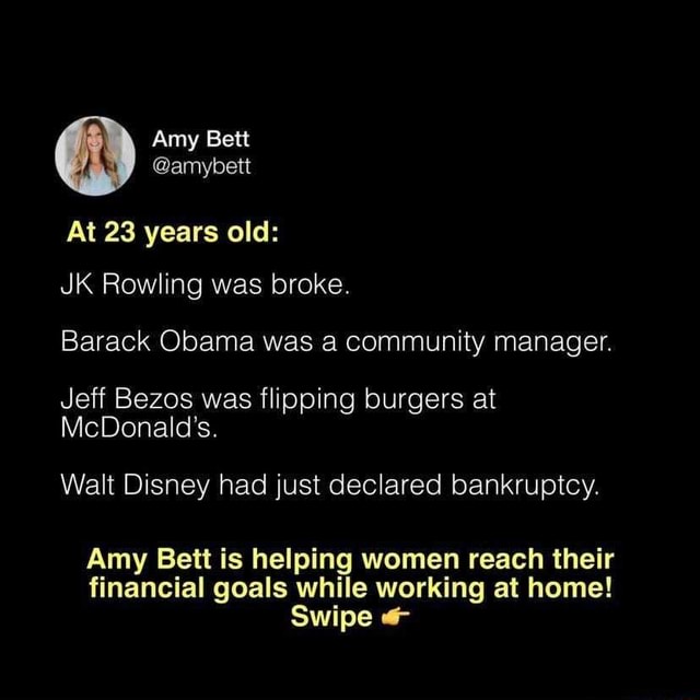 Amy Bett Amybett At Years Old Jk Rowling Was Broke Barack Obama