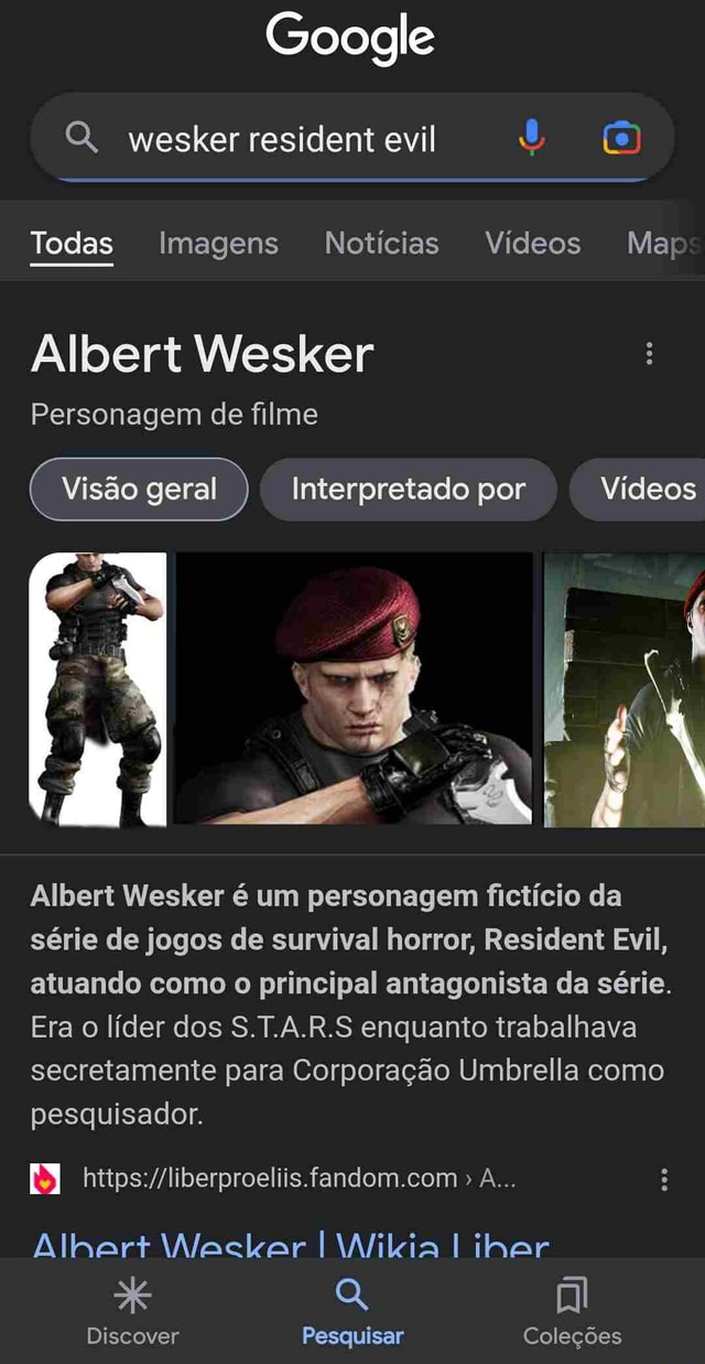 Google Wesker Resident Evil Todas Imagens Not Cias V Deos Mar Albert