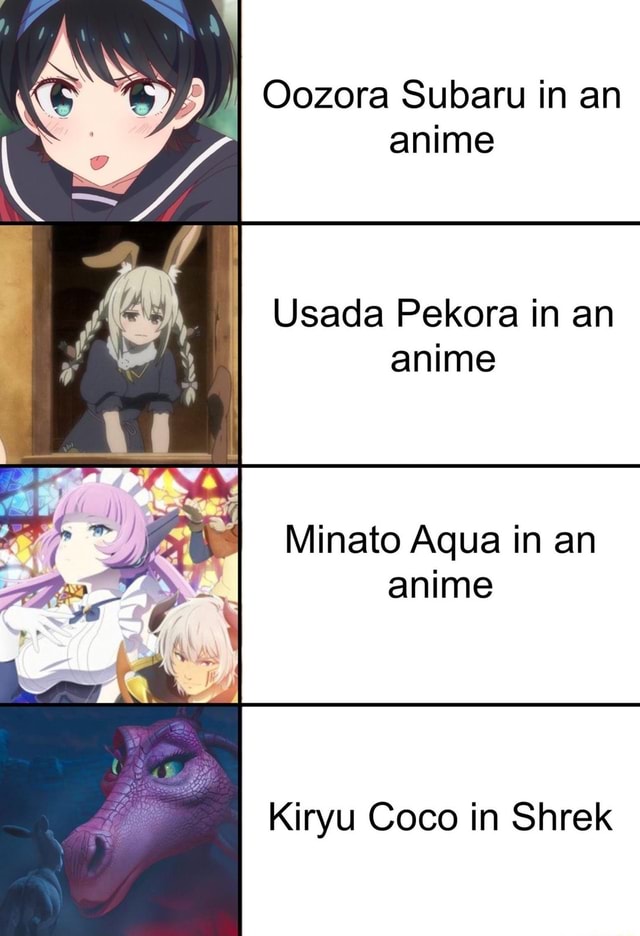 Oozora Subaru In An Anime Usada Pekora In An Anime Minato Aqua In An