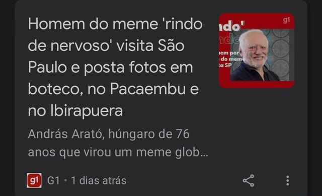 Homem do meme rindo de nervoso visita São Paulo e posta fotos em