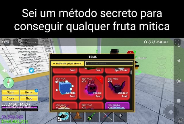 Sei Um M Todo Secreto Para Conseguir Qualquer Fruta M Tica Stats Items