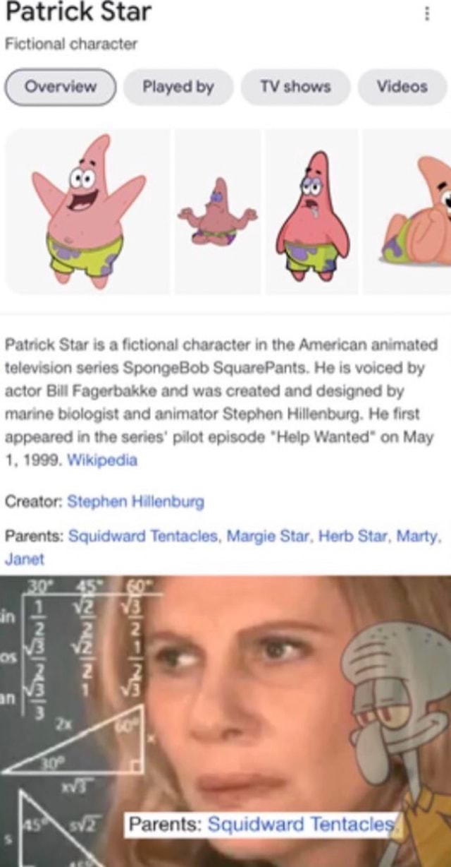 Patrick Star Fictional Character Overview Playedby TVshows Videos