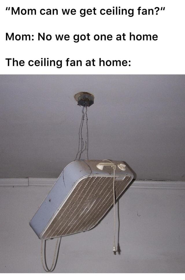 Mom Can We Get Ceiling Fan Mom No We Got One At Home The Ceiling