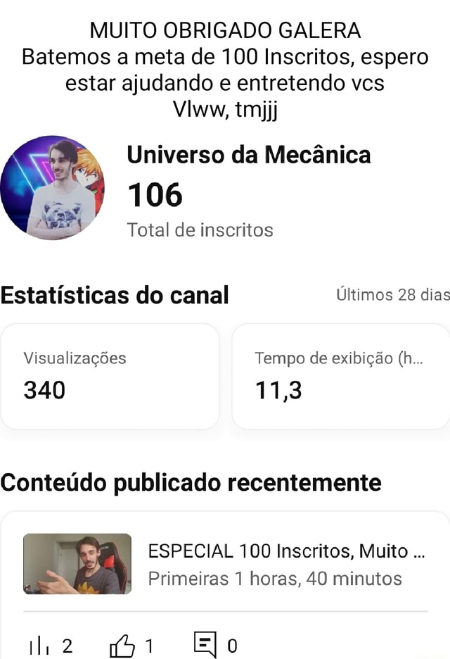 Muito Obrigado Galera Batemos A Meta De Inscritos Espero Estar