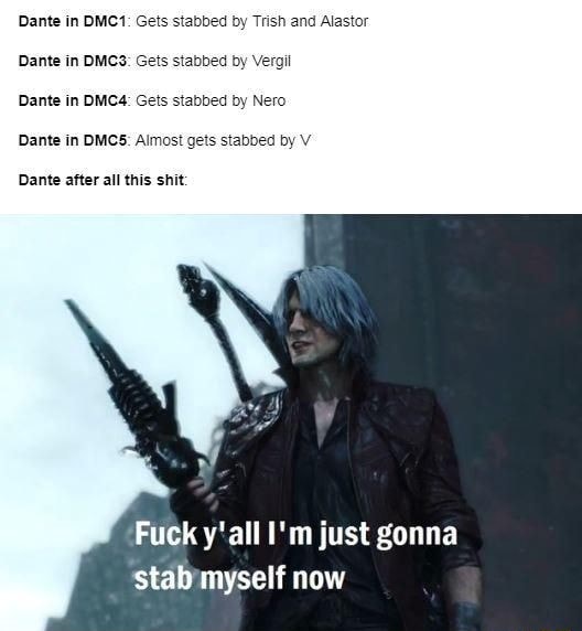 Dante In Dmc Gets Stabbed By Trish And Alastor Dante In Dmcs Gets Stabbed By Vergil Dante In