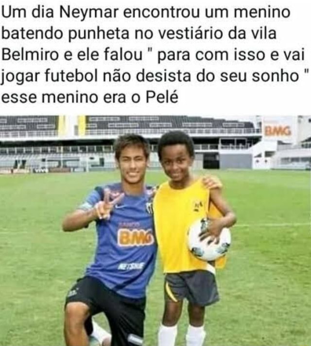 Um dia Neymar encontrou um menino batendo punheta no vestiário da vila