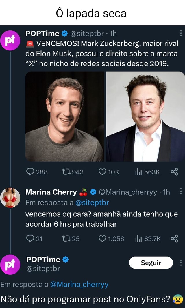 Ô lapada seca POPTime wsiteptbr pt VENCEMOS Mark Zuckerberg maior