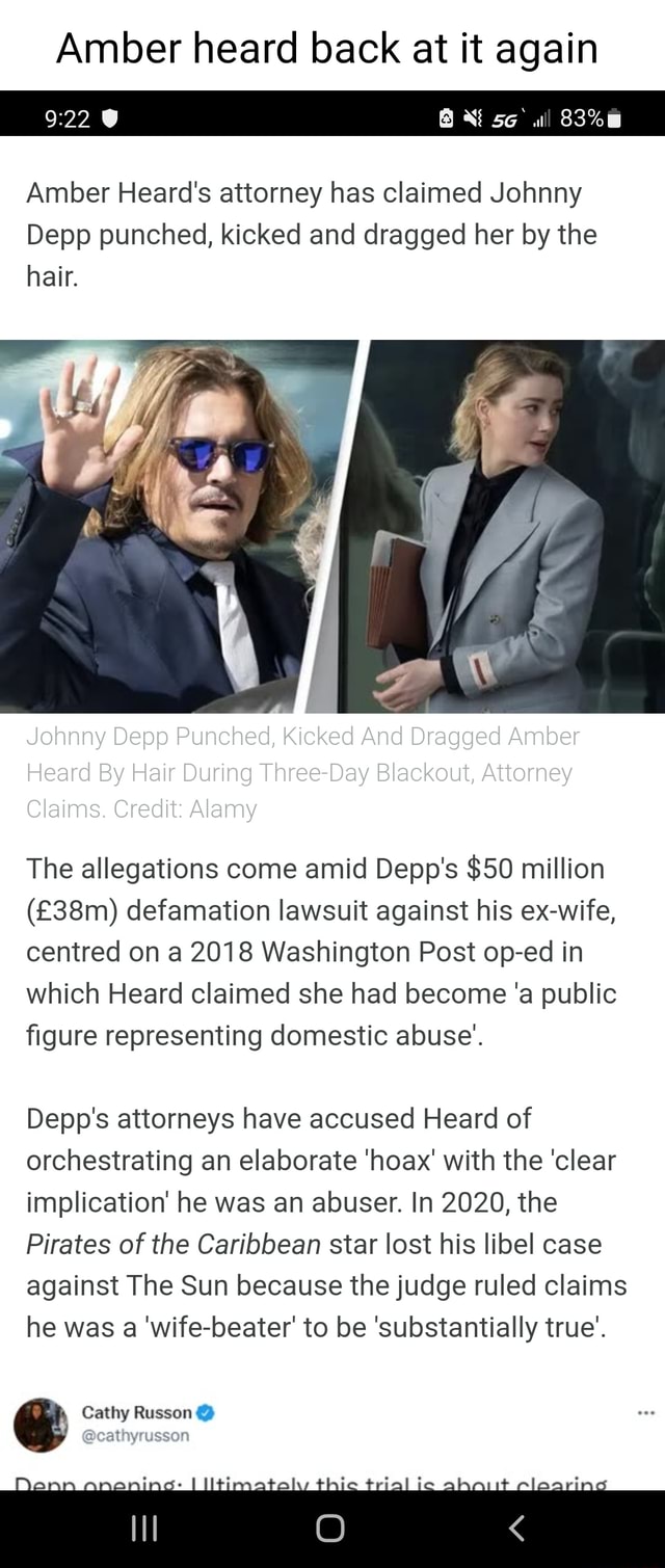 Amber Heard Back At It Again All Amber Heard S Attorney Has Claimed