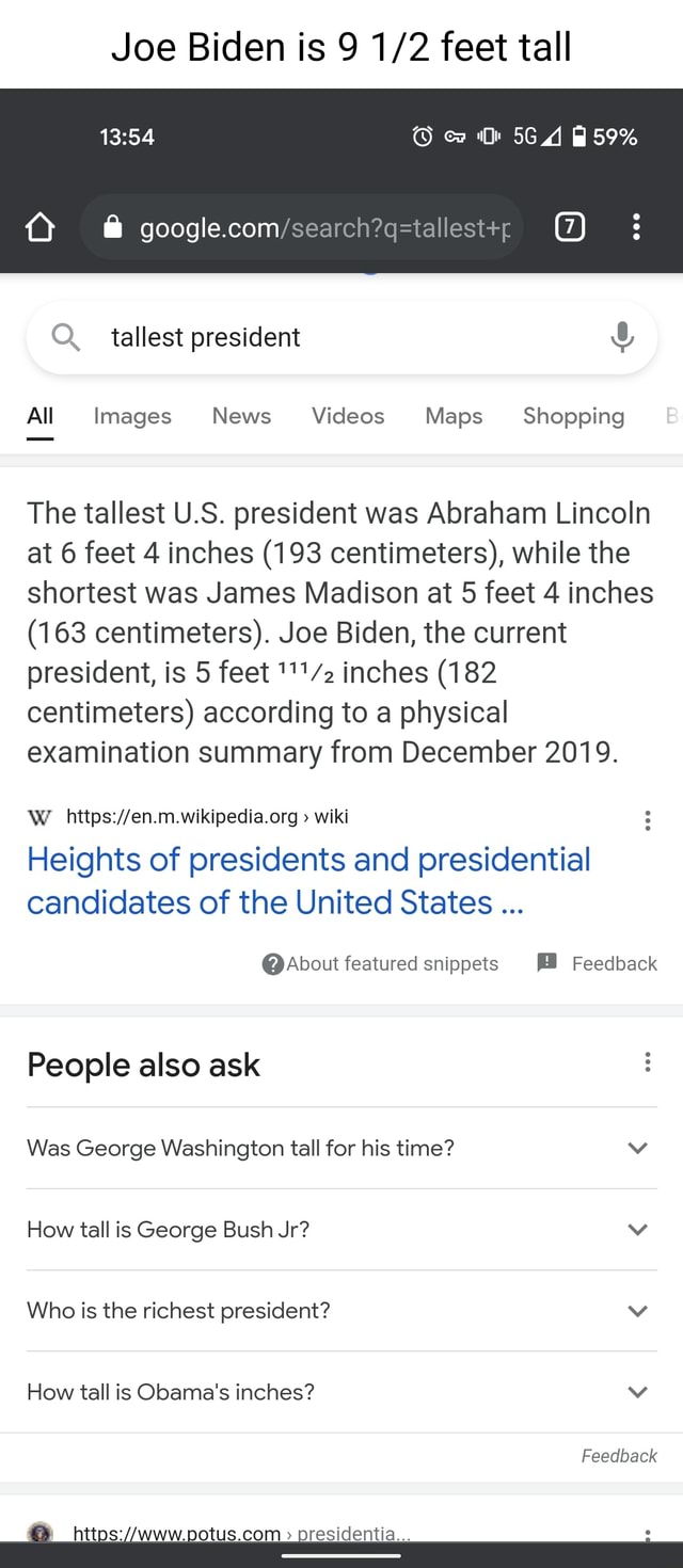 Joe Biden Is Feet Tall Tallest President All Images News Videos Maps