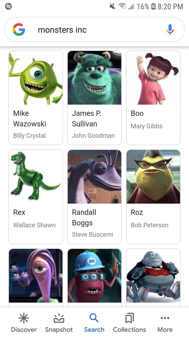 Ll Pm Monsters Inc Mike James P Boo Wazowski Sullivan Mary Gibbs