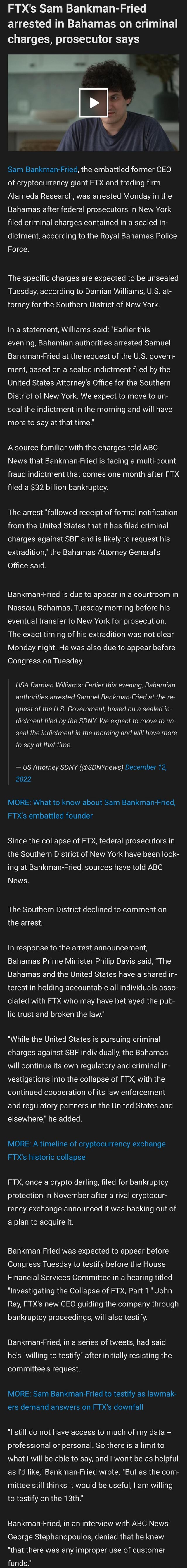 FIX S Sam Bankman Fried Arrested In Bahamas On Criminal Charges