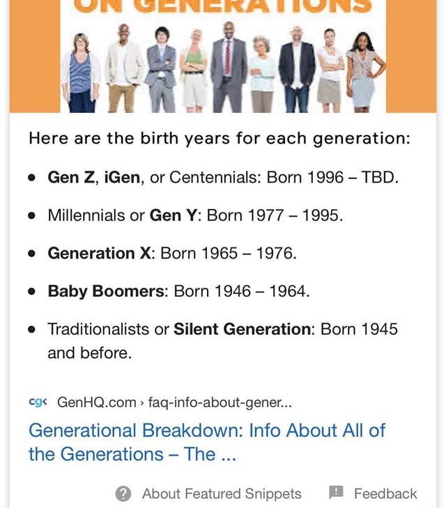 Here Are The Birth Years For Each Generation Gen Z Gen Or Centennials Born Ted