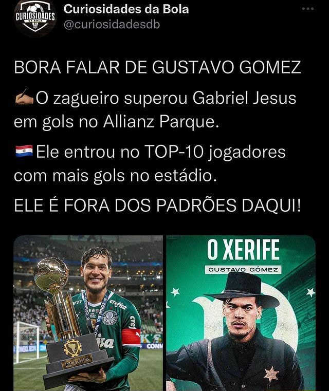 Curiosidades Da Bola ESA Qcuriosidadesdb BORA FALAR DE GUSTAVO GOMEZ