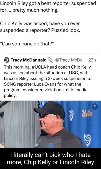 Lincoln Riley Got A Beat Reporter Suspended For Pretty Much Nothing