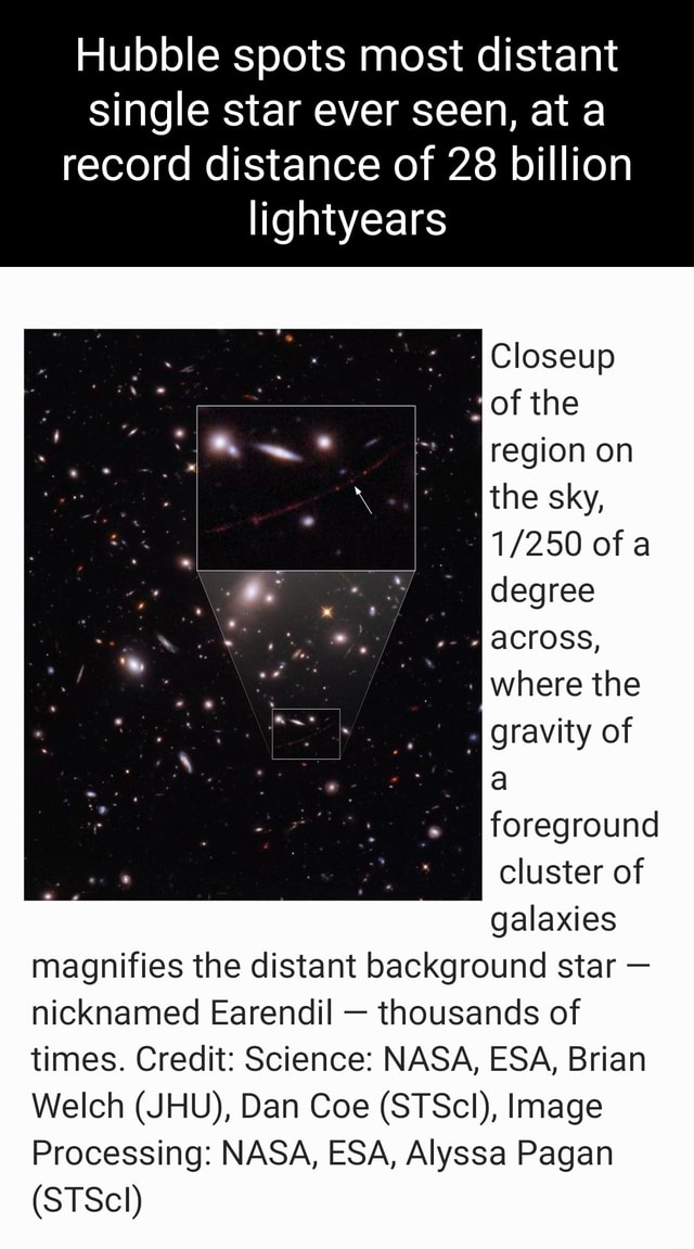 Hubble Spots Most Distant Single Star Ever Seen At Record Distance Of