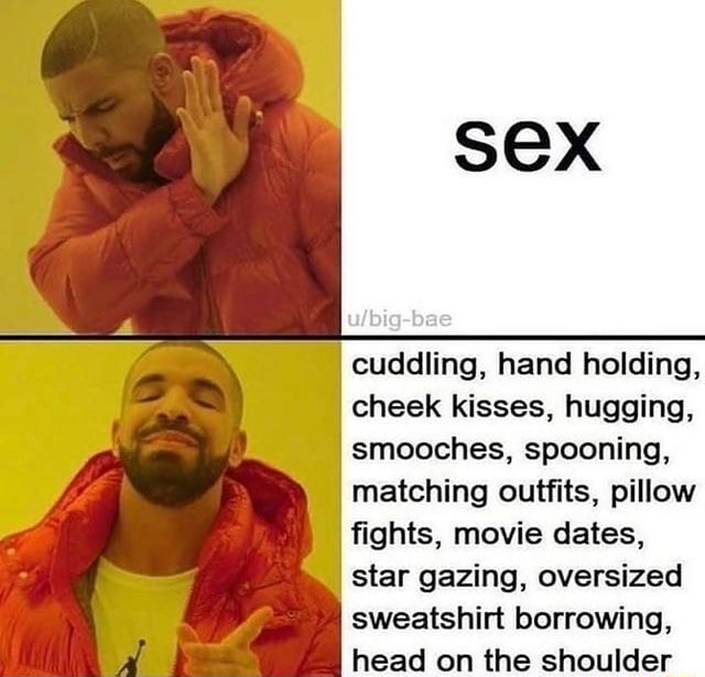 Sex Cuddling Hand Holding Cheek Kisses Hugging Smooches Spooning Matching Outfits Pillow