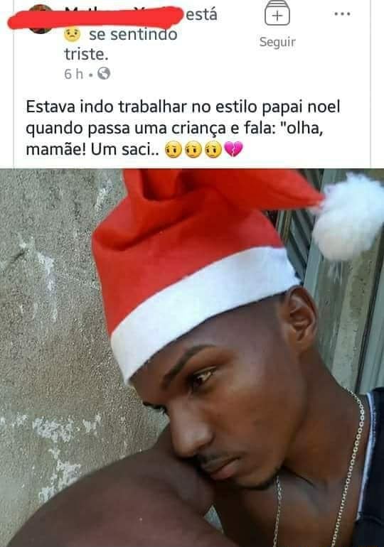 Se Sentindo Triste Estava Indo Trabalhar No Estilo Papai Noel Quando