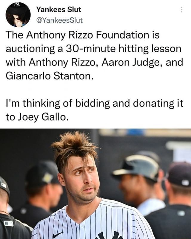 Yankees Slut YankeesSlut The Anthony Rizzo Foundation Is Auctioning A