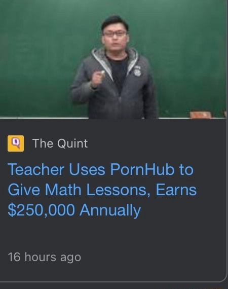 Na The Quint Teacher Uses Pornhub To Give Math Lessons Earns