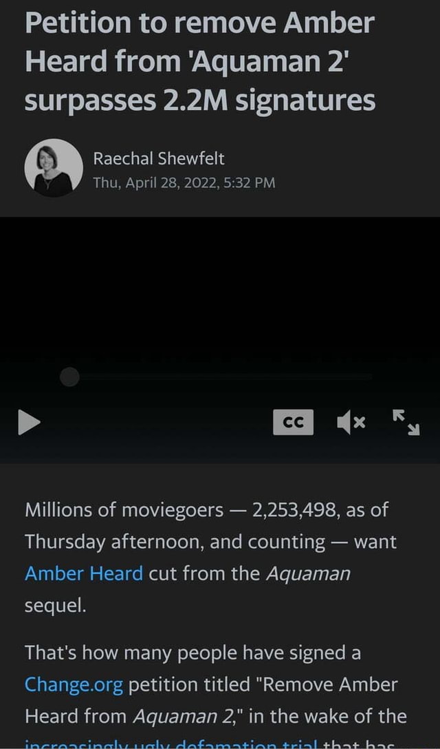 Petition To Remove Amber Heard From Aquaman Surpasses M