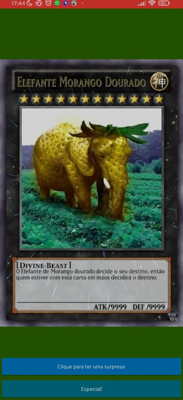 Clefante Morango Dourado I Ss Divine Beast O Elefante De Morango