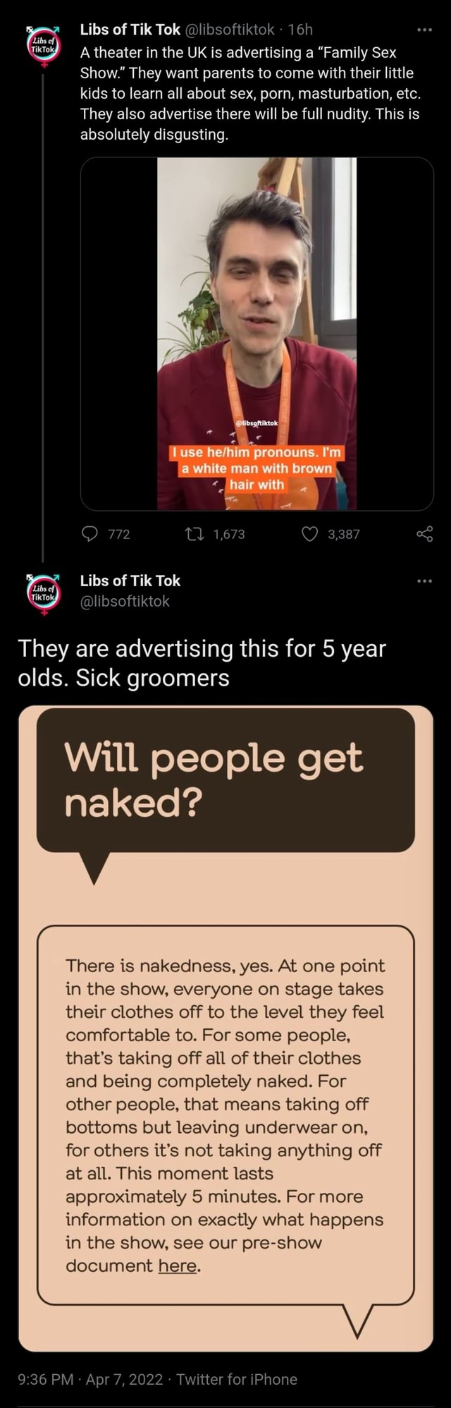 Libs Of Tik Tok Libsoftiktok A Theater In The UK Is Advertising A