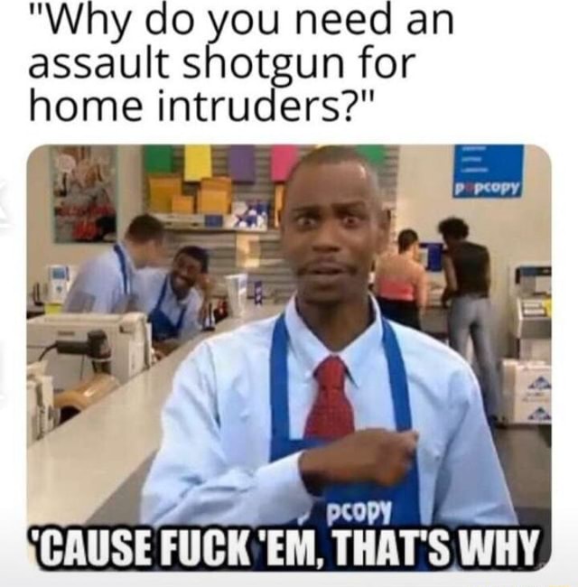 Why Do You Need An Assault Shotgun For Home Intruders Cause Fuck Em