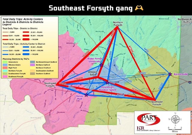 Southeast Forsyth Gang Northern I Total Daily Trips Activity Centers