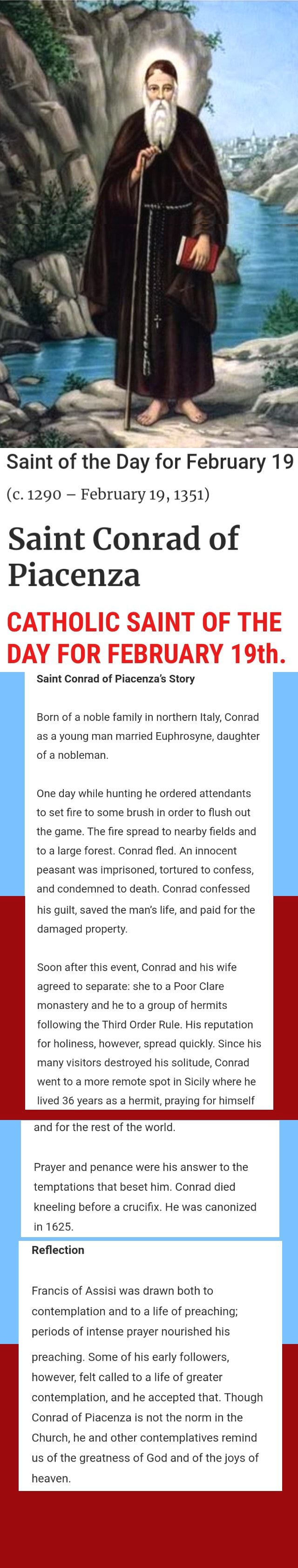 Saint Of The Day For February C February Saint