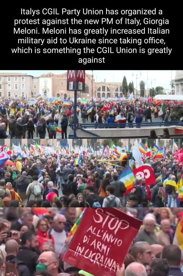 Italys CGIL Party Union Has Organized A Protest Against The New PM Of