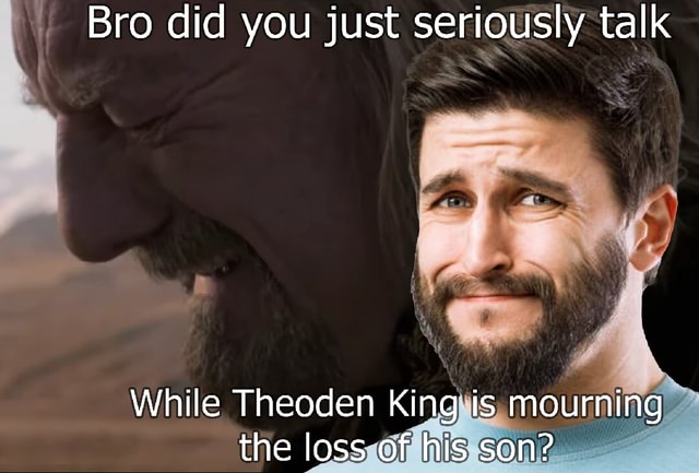 Bro Did You Just Seriously Talk While Theoden King Is Mourning The Loss