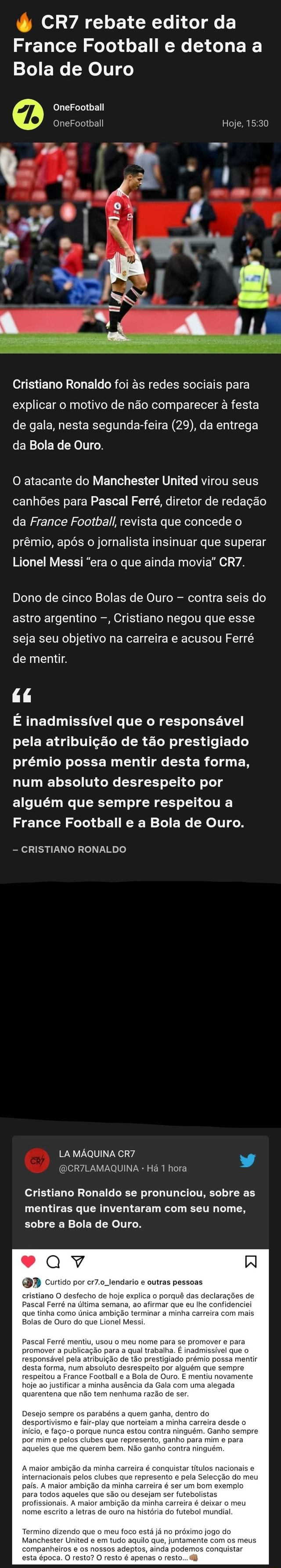 Rebate Editor Da France Football E Detona A Bola De Ouro OneFootball