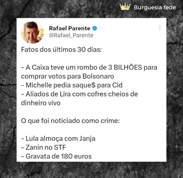 Wy Burguesia Fede Rafael Parente O Rafael Parente Fatos Dos Ltimos