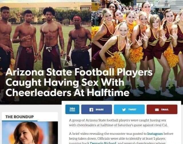 Arizona State Football Players Caught Having Sex With Cheerleaders At