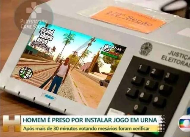 I HOMEM PRESO POR INSTALAR JOGO EM URNA Após mais de 30 minutos votando