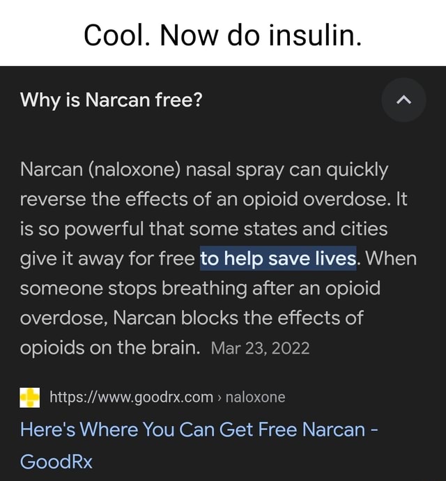 Cool Now Do Insulin Why Is Narcan Free Narcan Naloxone Nasal Spray