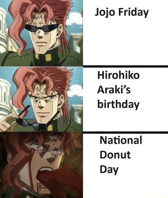 Hirohiko Araki S Birthday National Donut IFunny