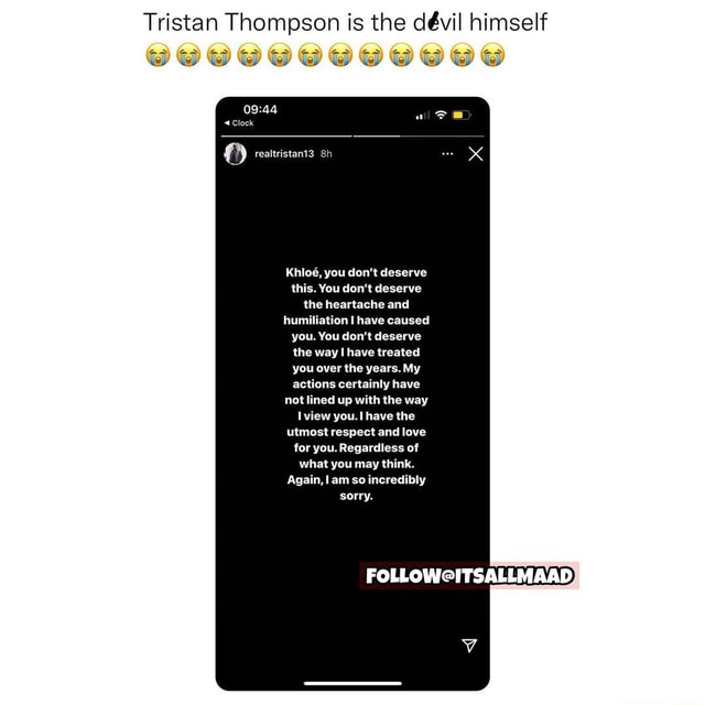 Tristan Thompson Is The Devil Himself Clock Realtristan Khlo You