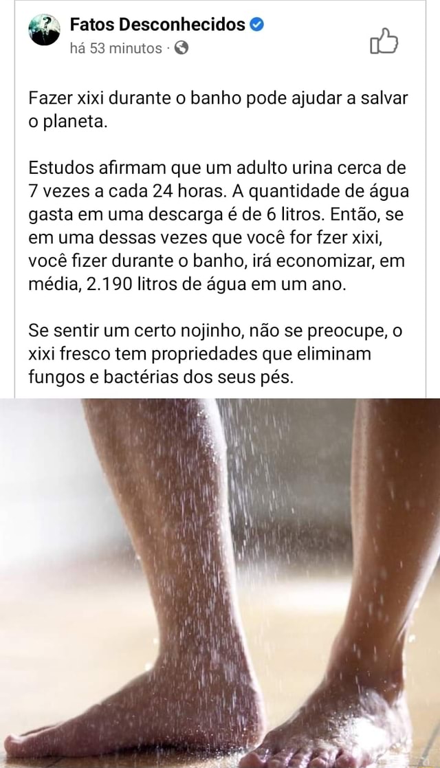 Fatos Desconhecidos O H Minutos Q Fazer Xixi Durante O Banho Pode