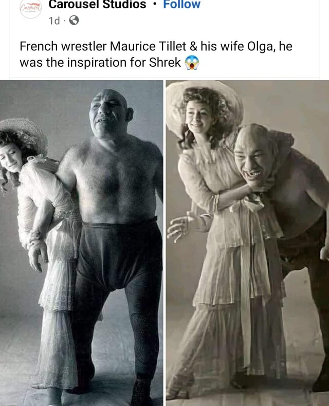 Powow French Wrestler Maurice Tillet His Wife Olga He Was The