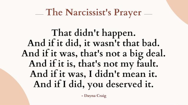 The Narcissist S Prayer By Dayna Craig The Narcissist S Prayer That