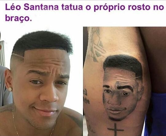 L O Santana Tatua O Pr Prio Rosto No Bra O